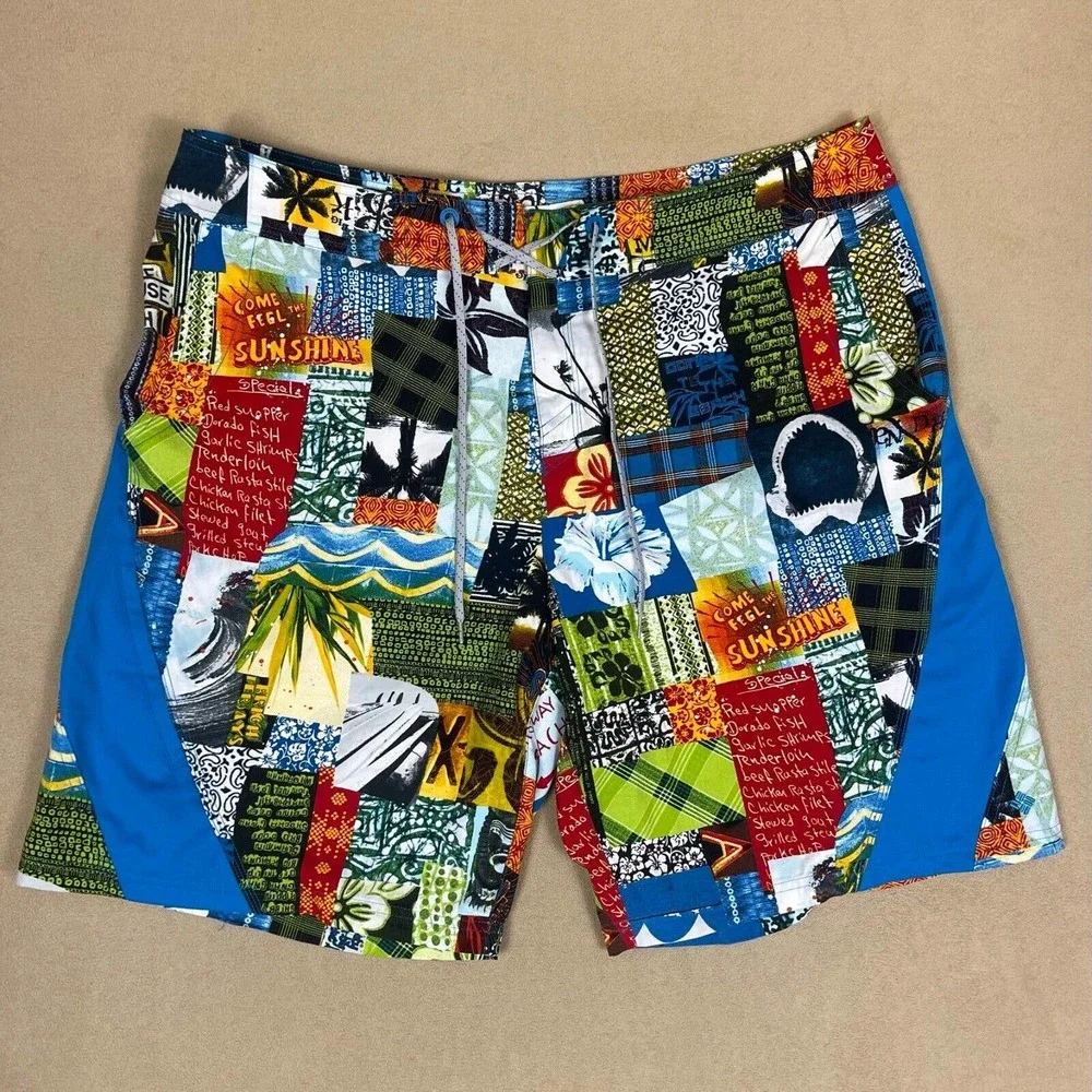 Columbia Swim Trunks Adult 42 Multicolor Drawstring Beach Travel‎ Quick Dry Mens